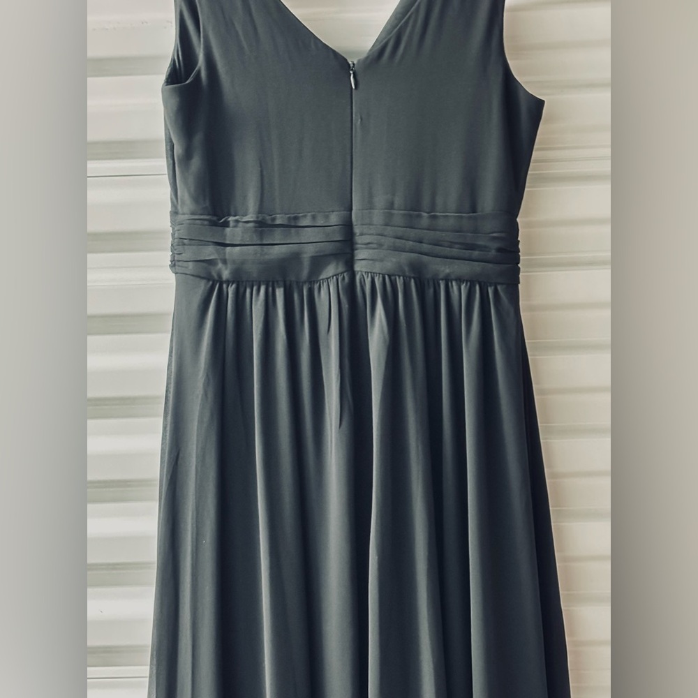 Heavenly Hues Black Maxi Dress Romantic Chiffon Flowing plunging V-neckline Sz S - Picture 6 of 9